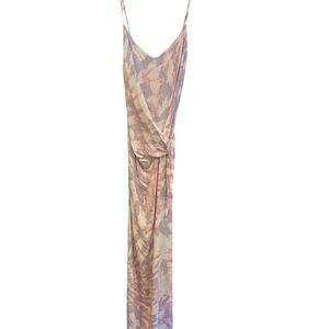 Anthropologies Olivaceous ethereal  lavender & pink tie dye wrap maxi tank dress